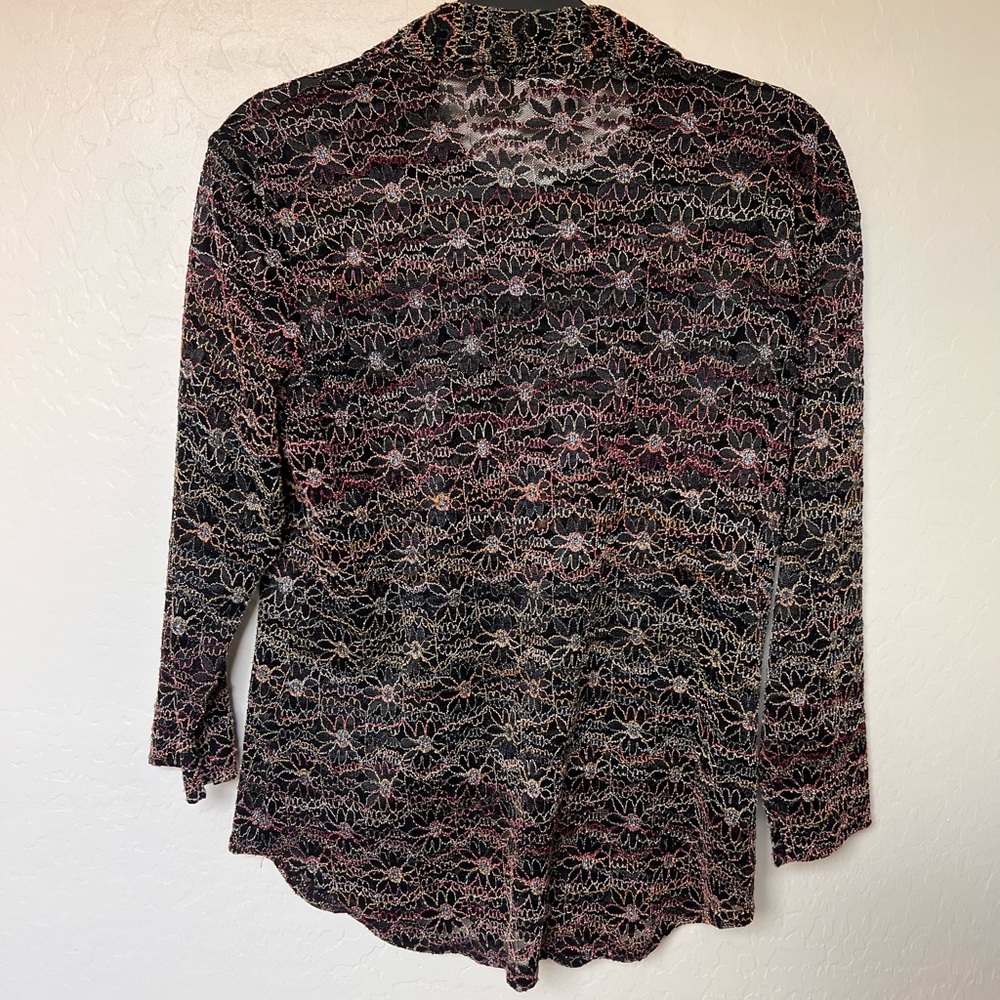 Chico's Design Vintage Multicolor See Through Floral Blouse - Picture 2 of 6
